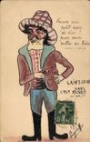 CPA Fantaisie (dessin a la main) Homme Saint Leon c'est dans la nature