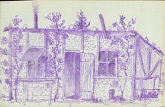 CPA Fantaisie (dessin a la main) Maison