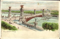 CPA Carte transparente Paris Exposition Universelle 1900 Pont Alexandre III