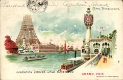 CPA Carte transparente Paris Exposition Lefevre Utile Paris 1900 Grand Prix Tour Eiffel