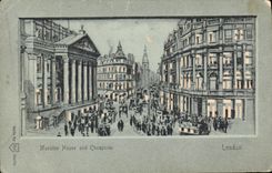 CPA Carte transparente London Londres Mansin House and Cheapside