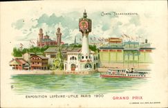 CPA Carte transparente Paris Exposition Lefevre Utile Paris 1900 Grand Prix Peniche Bateau