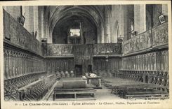 CPA Orgue La Chaise Dieu Eglise Abbatiale Le choeur Stalles Tapisseries et tombeau