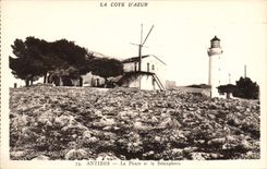 CPA Phare et le semaphore Antibes