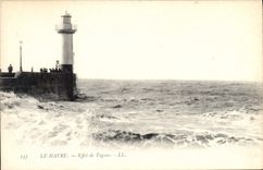 CPA Phare Le Havre Effet de vagues