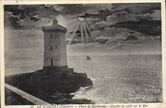 CPA Phare Le Conquet Phare de Kermorvan Coucher de soleil sur la mer