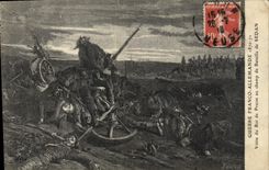 CPA Militaria Guerre Franco allemande Visite du Roi de Prusse au champ de bataille de Sedan