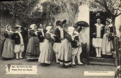 CPA Folklore Au pays du Sel Bonne nuit aux maries Mariage 