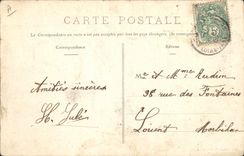 Postal Folclore Burgo de Batz Paludiers y paludieres en buena disposición de divertirse