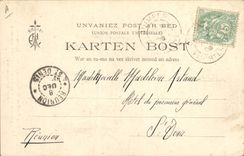 Vintage Postcard Folklore Young girl of Trescalan Costume of mourning