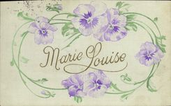 CPA Fantaisie Fleurs Prenom Marie Louise