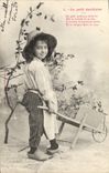 Vintage Postcard Carts Child the small gardener