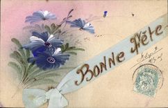 CPA Fantaisie Fleurs (dessin a la main) 