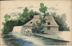 CPA Fantaisie Paysage (dessin a la main) 