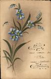CPA Fantaisie Fleurs (dessin a la main) 