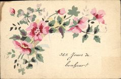 CPA Fantaisie Fleurs (dessin a la main) 