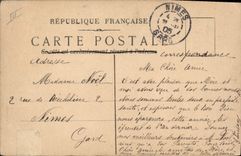 Vintage Postcard Fantasy Flowers Doves (drawing has the hand)