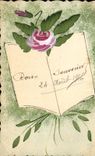 CPA Fantaisie Fleurs (dessin a la main) 