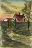 CPA Fantaisie Paysage Maison (dessin a la main) 