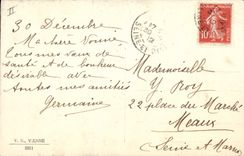 Vintage Postcard Fantaisie Happy new year Is tickled pink