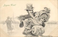 Vintage Postcard Fantasy Women Christmas