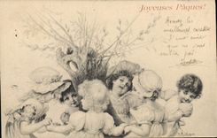 CPA Fantaisie Enfants Paques