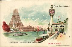 CPA Carte transparente Exposition Lefevre Paris 1900 Grand Prix Tour Eiffel