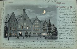 Vintage Postcard transparent Chart Frankfurt