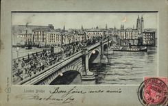 CPA Carte transparente London Bridge Londres