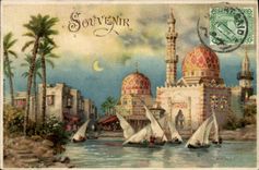 CPA Carte transparente Egypte Bateau Egypt