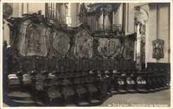 Postal Órgano St Gallen Chorsuhl en DER Kathedrale