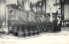 Postal Órgano St Gallen Stiftskirche Chorstuhle