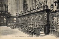 Postal Órgano Santo Maximin la basílica los revestimientos de madera del coro