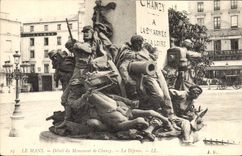 CPA Militaria Guerre de de 1870 Le Mans Detail du monument de Chanzy La defense