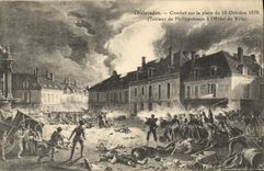 CPA Militaria Guerre de de 1870 Chateaudun Combat sur la place