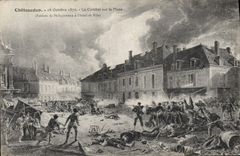 CPA Militaria Guerre de de 1870 Chateaudun Combat sur la place