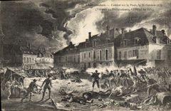 CPA Militaria Guerre de de 1870 Chateaudun Combat sur la place