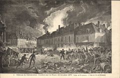 CPA Militaria Guerre de de 1870 Defense de Chateaudun Combat sur la place