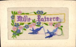 CPA Fantaisie Toilee Oiseaux Hirondelles