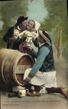 Postal Folclore la sidra de Fouesnant Sus regocijos Escena de boda bretona Matrimonio