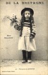 Postal Folclore Pequeño muchacho de Quimper