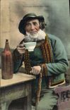 CPA Folklore une bonne bolee de cidre breton
