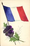 Vintage Postcard Fantasy (drawing has the hand) Flag France