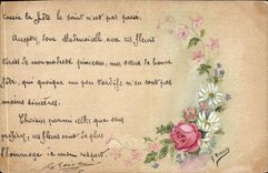 CPA Fantaisie (dessin a la main) Fleurs