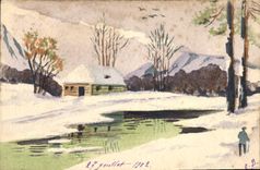 CPA Fantaisie (dessin a la main) Paysage