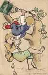 Vintage Postcard Fantasy (drawing has the hand) Children
