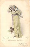 Vintage Postcard Fantasy Child wife Dog