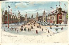CPA Carte Transparente Paris Exposition Universelle 1900 Esplanade des Invalides