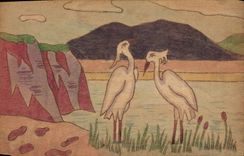 CPA Fantaisie (en bois) Oiseaux 