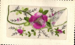 CPA Fantaisie Fleurs (tissu)